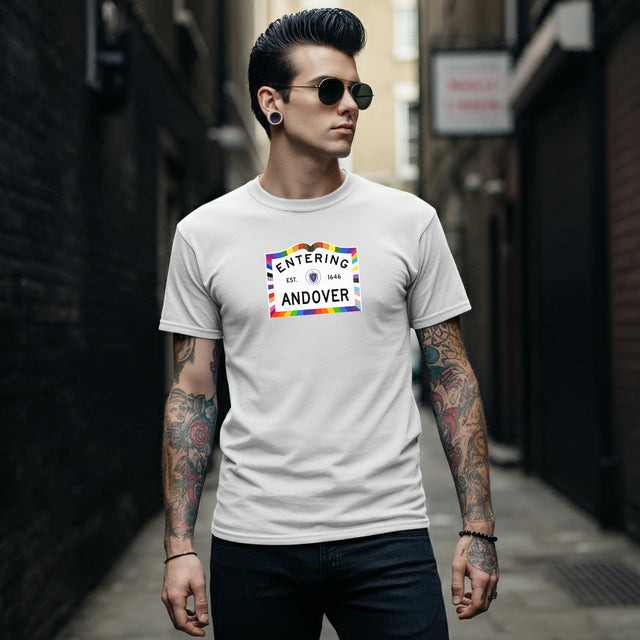 Andover Massachusetts Sign Pride T-shirt, Rainbow Shirt