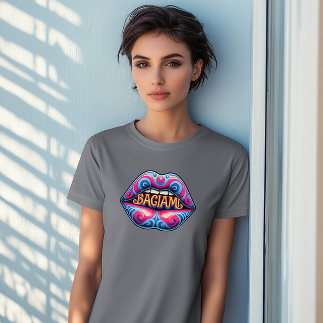 Baciami "Kiss Me" psychedelic T-shirt, Italian Lover Shirt