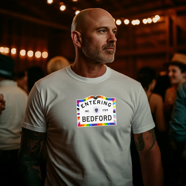 Bedford Massachusetts Sign Pride T-shirt, Rainbow Shirt