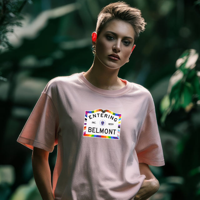 Belmont Massachusetts Sign Pride T-shirt, Rainbow Shirt