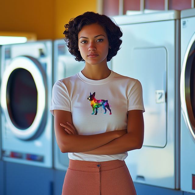 Rainbow Boston Terrier T-shirt,Pride Shirt,Dog Lover Top,Rainbow Animals,LGBTQ+ Tee,Boston Terrier Owner,Women's Favorite Tee