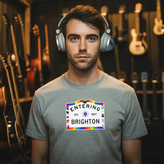 Brighton Massachusetts Sign, Pride T-shirt, Rainbow Shirt