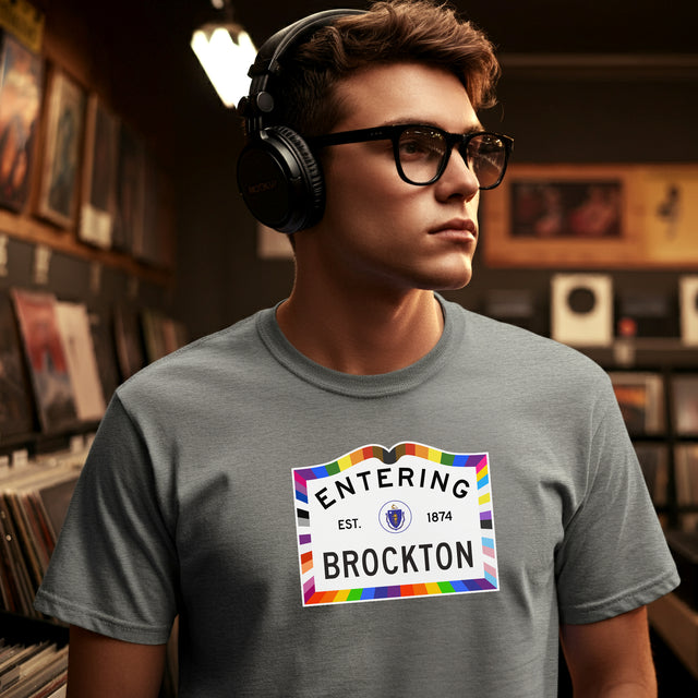 Brockton Massachusetts Sign, Pride T-shirt, Rainbow Shirt