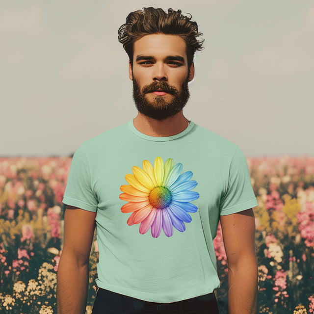 Rainbow Daisy shirt,Flower Shirt,Pride Tee, LGBTQIA,Plant Lover Gift,Gardener T-shirt,Mothers Day Gift