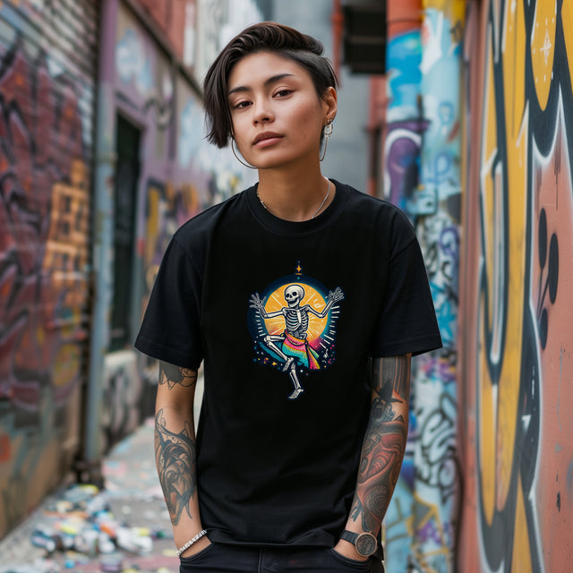 Dancing Skeleton Dark T-shirt, Halloween Shirt