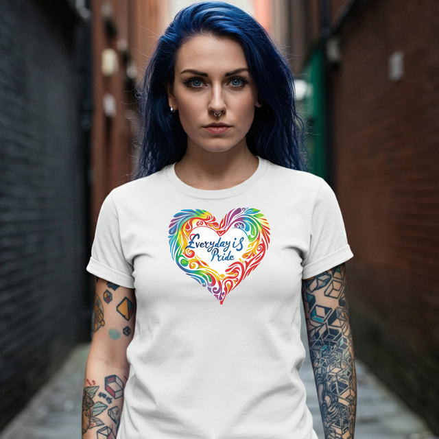 Everyday Pride T shirt, Rainbow Heart T-shirt