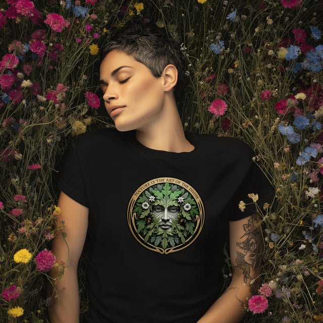 Green Man Nature is the Art of the Divine T-shirt, Nature Lover, Dante Quote