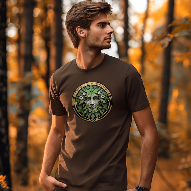 Green Man Nature is the Art of the Divine T-shirt, Nature Lover, Dante Quote