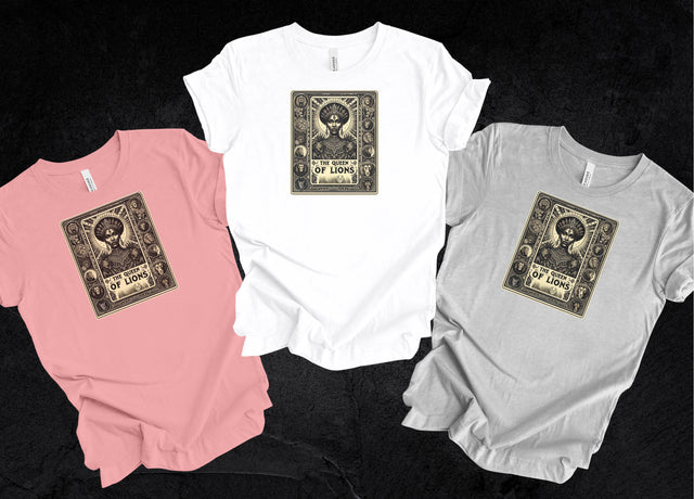 Queen of Lions,Tarot card shirt,Mothers Day Gift,Tarot Reader Gift,African Queen,Gift for her,Black Mom Gift,Black Queen tee,Gift for Mom
