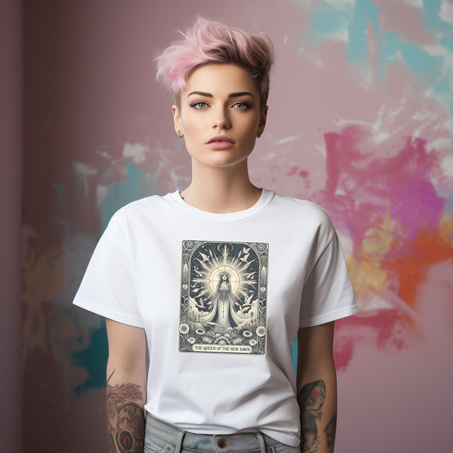 Queen of the New Dawn,Tarot card shirt,Mothers Day Gift,Tarot Reader Gift,Witchy Shirt,Mystical Cards Tee,Celestial Astrology,Gift for her