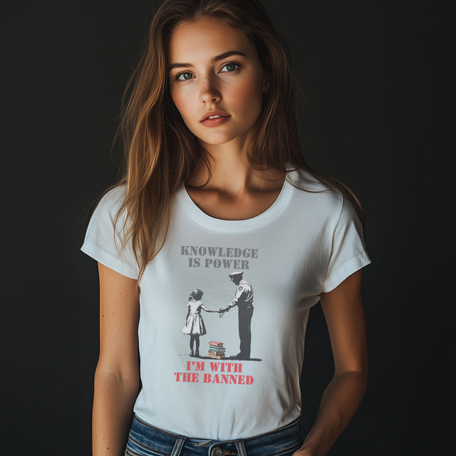 Knowledge is power, I'm with the banned, Banned books tshirt, Street art tshirt, social justice tshirt, Silenced Voices Tee