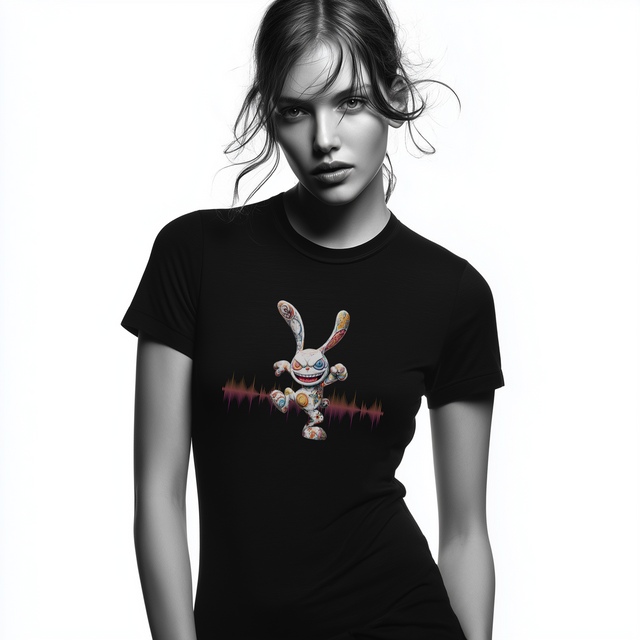 Japanese Pop Art Sonic Bunny T-Shirt, Disco bunny Tshirt,