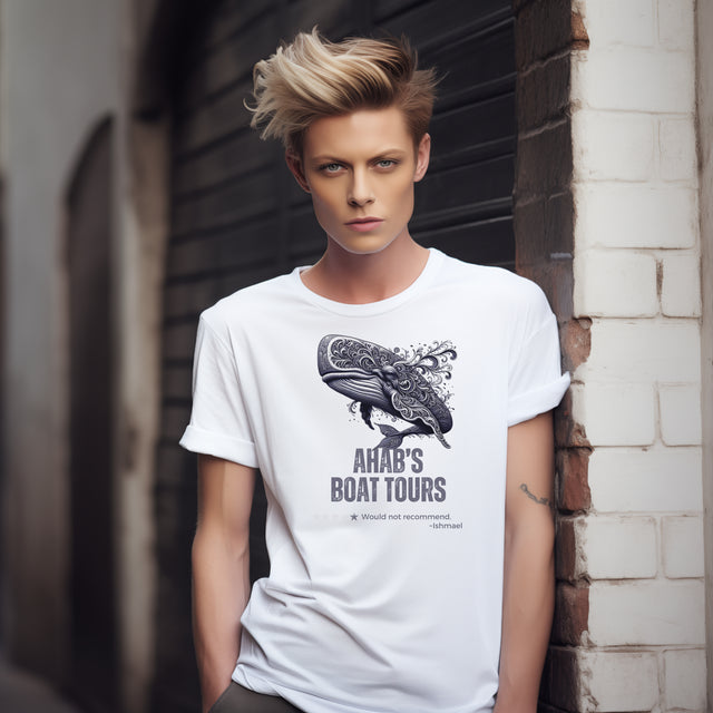 Ahab's Boat Tours, Witty Tshirt, Whale Shirt, Book lover tshirt, Herman Melville Tshirt