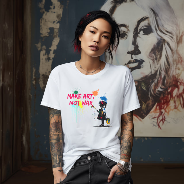 Make Art, Not War tshirt, Artistic Peace tee, Street art tshirt