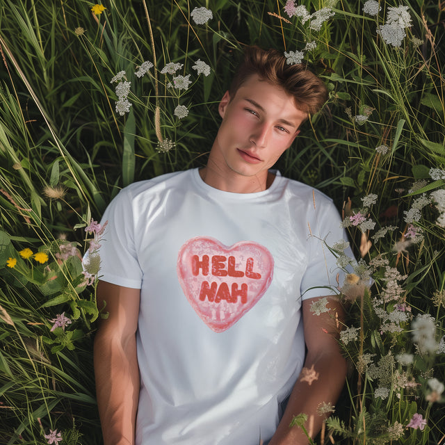 Hell Nah Valentine's Candy Heart Shirt, Anti-Valentine Tee