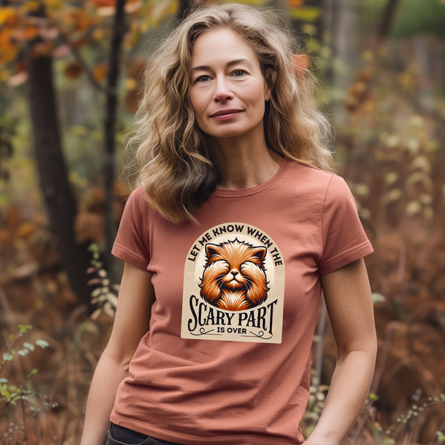 Let Me Know When The Scary Part Is Over tee, Cute Kitten Tshirt