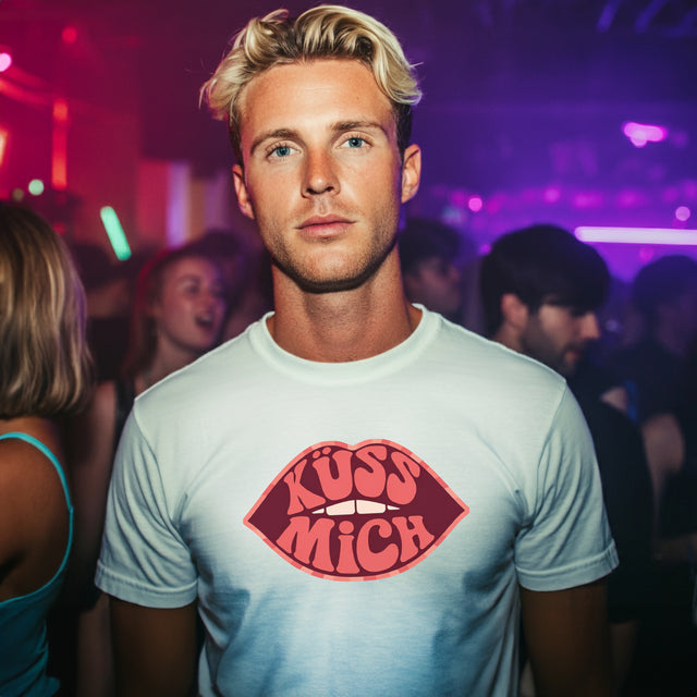 Küss Mich "Kiss Me" psychedelic T-shirt, German Lover Shirt
