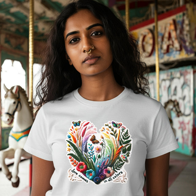 Love Comes In All Colors Heart Shirt, Rainbow Heart T-shirt,