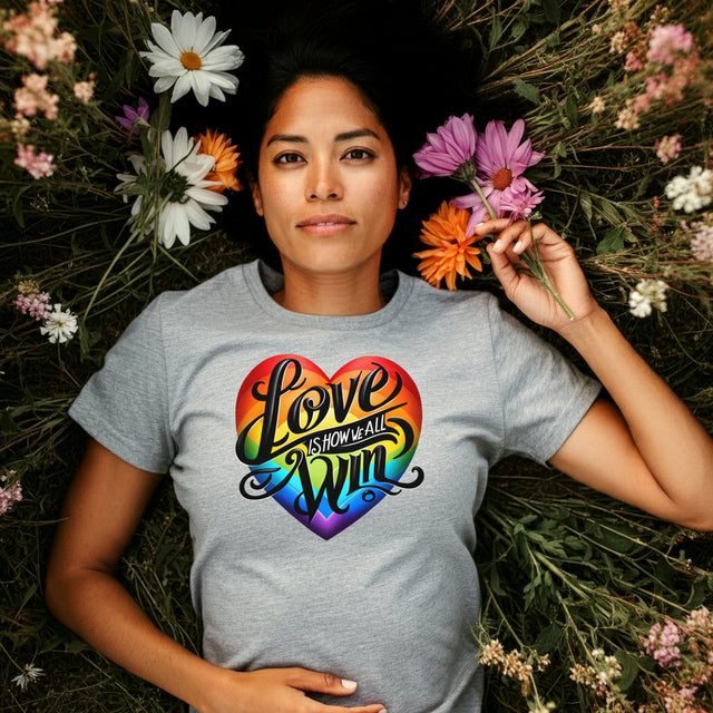 Love Wins,Pride Heart Shirt,Rainbow Heart T-shirt,LGBT Heart,LGBTQ+ Tee,Nonbinary,Gay, Lesbian, Bisexual, Trans, Queer, LGBTQ Ally