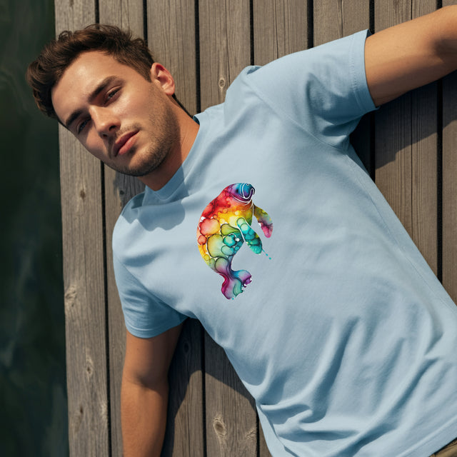 Rainbow Manatee Alcohol Ink,Sea life lover,Ocean Life,Nautical,Pride Shirt,LGBTQ+ Tee