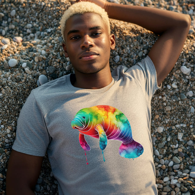Rainbow Manatee Alcohol Ink,Sea life lover,Ocean Life,Nautical,Pride Shirt,LGBTQ+ Tee