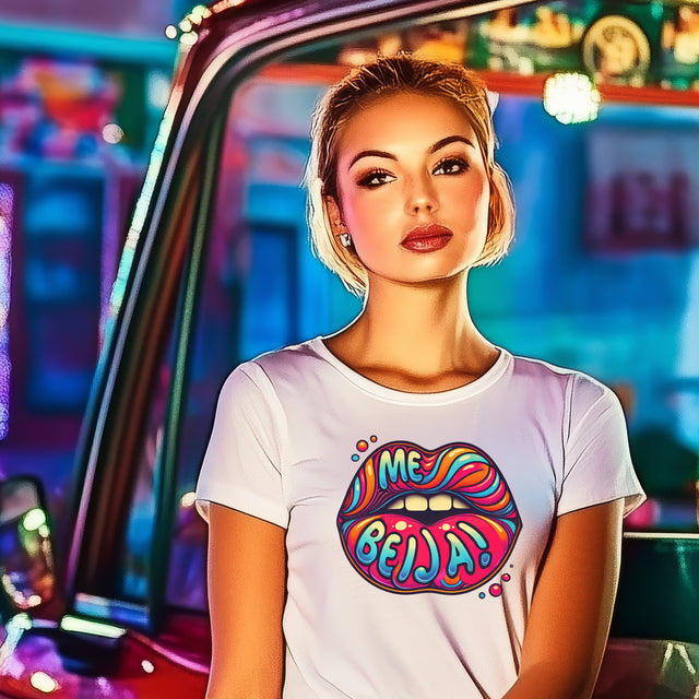 Me Beija "Kiss Me" psychedelic T-shirt, Portuguese Lover Shirt