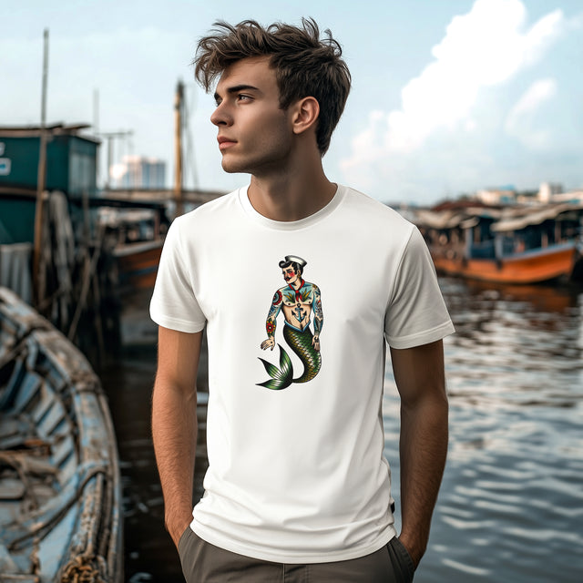 Merman Sailor T-shirt, Sailor shirt, Flash Tattoo Style