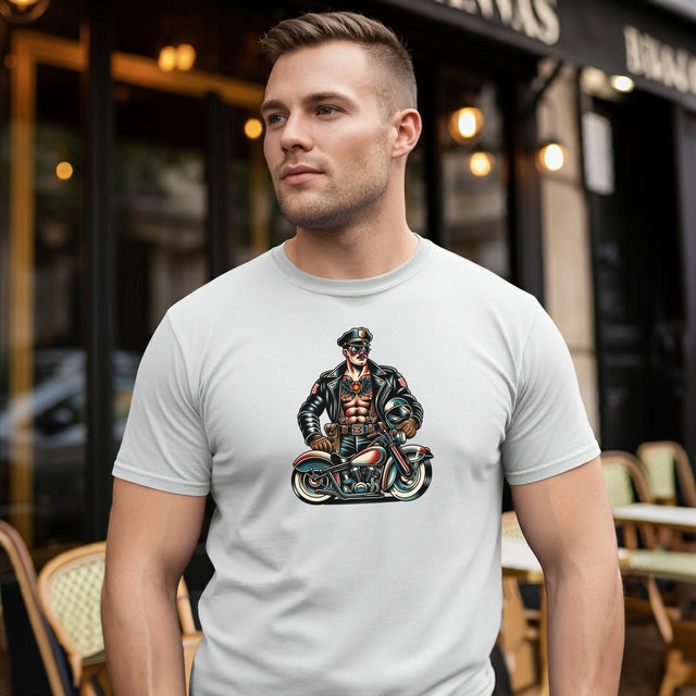 Motorcycle Cop T-shirt, Flash Tattoo Style Shirt