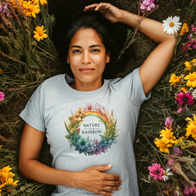Nature Is A Rainbow Wreath T-shirt, Nature Lover Shirt