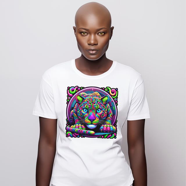 Neon Panther T-shirt, Puma Fan Top, Mountain Lion Tee, Big Cat Lover