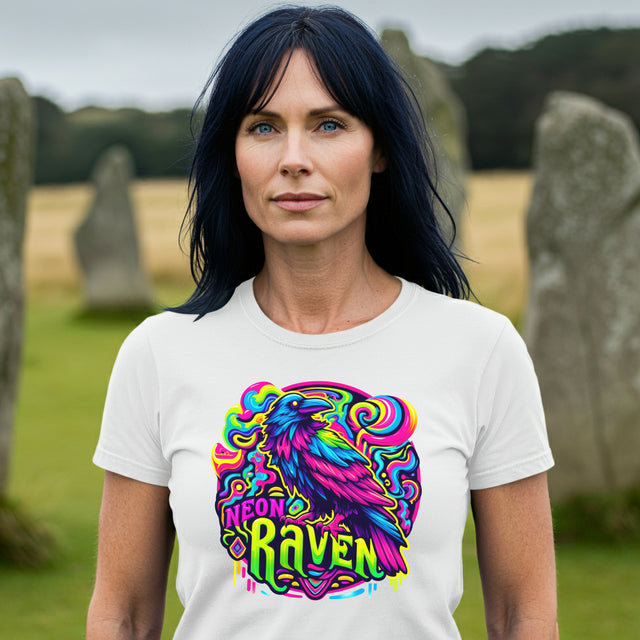 Neon Raven T-shirt, Raven Tee, Bird Lover