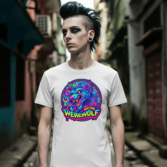 Neon Werewolf T-shirt, Halloween Tee, Neon Goth