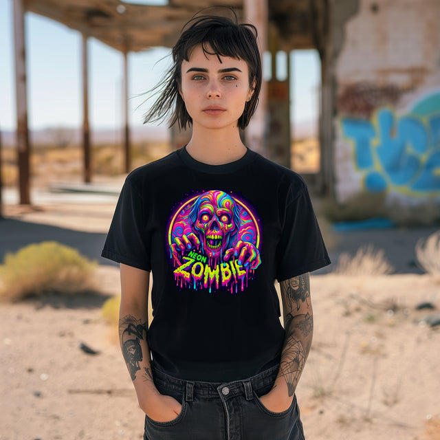 Neon Zombie Hands T-shirt, Halloween Tee, Neon Goth