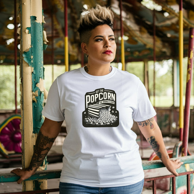 Get the popcorn, The Drama is Here t-shirt,Diva Tee,LGBTQ+ Theme,Drag Race Shirt,Drag Queen Shirt,LGBTQ,Drag Culture,Drag Fan,Queer, RPDR T-shirt