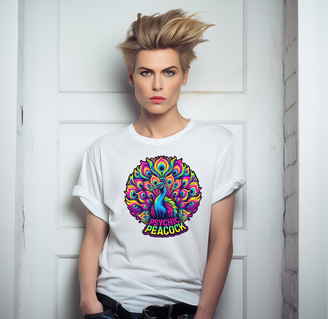 Psychic Peacock T-shirt, Peacock Tee, Bird Lover