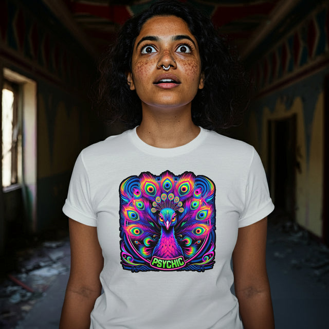 Psychic Peacock T-shirt, Peacock Tee, Bird Lover