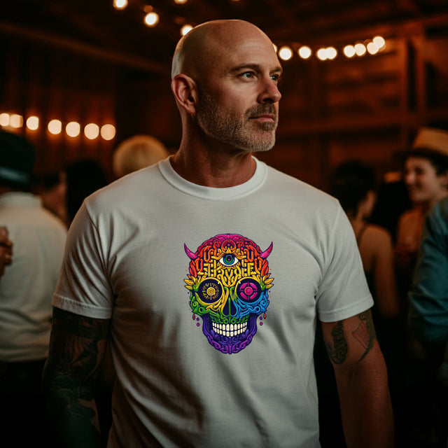 Queer Chaos Fairy Skull Shirt, Radical Fairies, Queer Magic