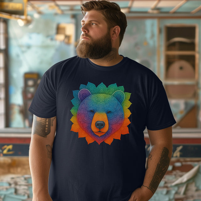 Bear Rainbow Mandala T-shirt, Pride Shirt, Artsy Tee, LGBTQIA, Bear, Queer, Mama Bear, Papa Bear