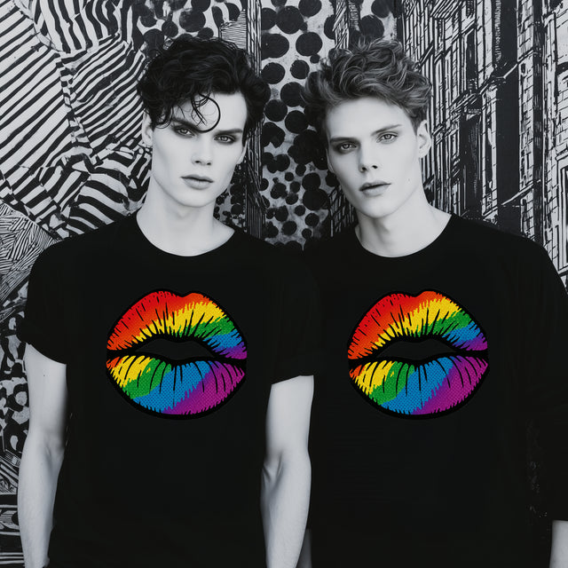 Rainbow Pop-Art Lips T-shirt, Kiss Shirt, Artsy Tee, LGBTQIA, Pride Shirt
