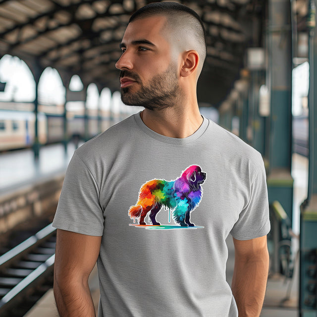 Rainbow Newfoundland T-shirt,Pride Shirt,Dog Lover Top,Rainbow Animals,LGBTQ+ Tee, Newfie owner, Newf gift