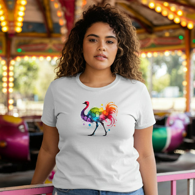Rainbow Ostrich Alcohol Ink T-shirt, Bird Lover T shirt, LGBTQ+, BGLT,Pride Shirt
