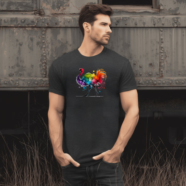 Rainbow Ostrich Alcohol Ink T-shirt, Bird Lover T shirt, LGBTQ+, BGLT,Pride Shirt