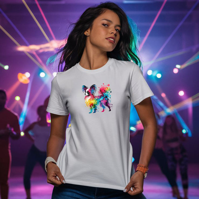 Rainbow Papillon T-shirt,Pride Shirt,Dog Lover Top,Rainbow Animals,LGBTQ+ Tee, Butterfly Dog gift, Phalene Owner