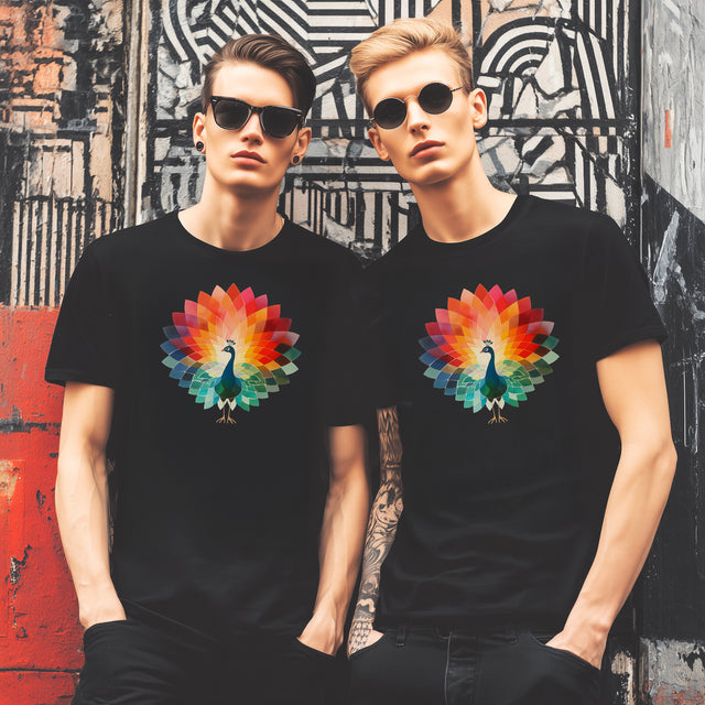Rainbow Peacock T-shirt,Pride Shirt, Pride Parade Top, Rainbow Animals,LGBTQ+ Tee