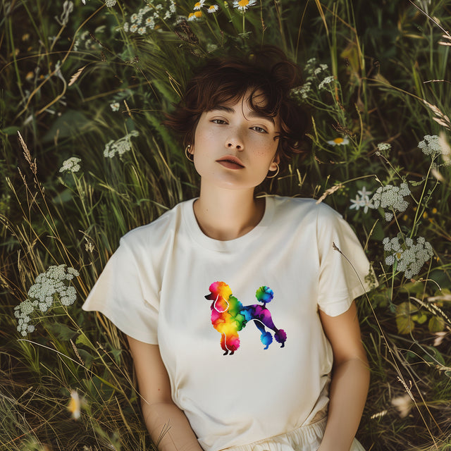 Rainbow Poodle T-shirt,Pride Shirt,Dog Lover Top,Rainbow Animals,LGBTQ+ Tee, Poodle owner, Poodle gift