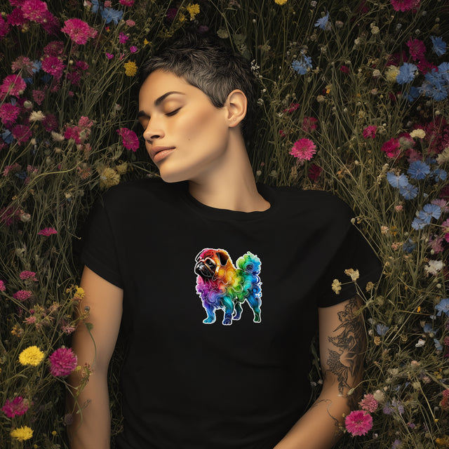 Rainbow Pug T-shirt,Pride Shirt,Dog Lover Top,Rainbow Animals,LGBTQ+ Tee, Pug owner, Pug gift