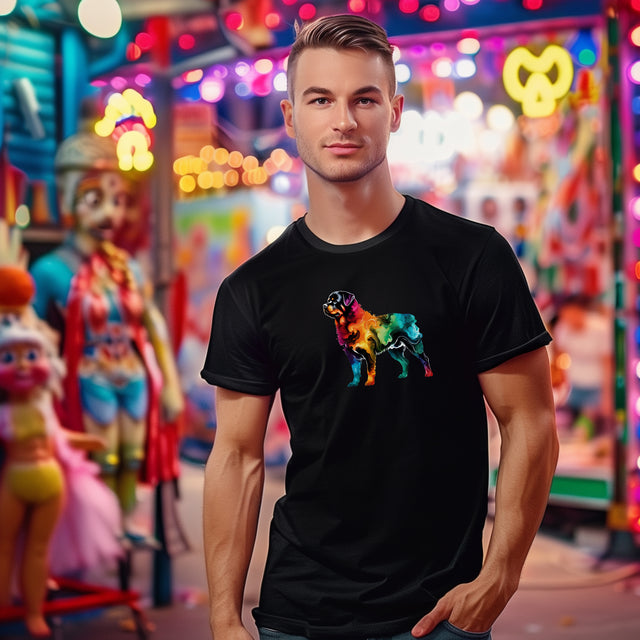 Rainbow Rottweiler T-shirt,Pride Shirt,Dog Lover Top,Rainbow Animals,LGBTQ+ Tee, Rottie owner, Rotty gift
