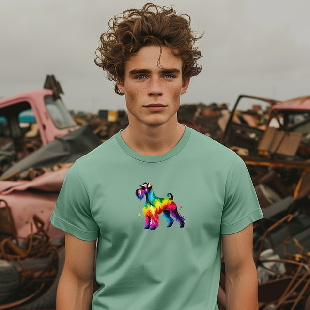 Rainbow Schnauzer T-shirt,Pride Shirt,Dog Lover Top,Rainbow Animals,LGBTQ+ Tee, Schnauzer owner, Schnauzer gift