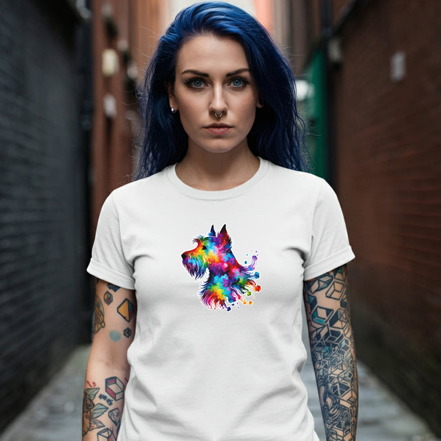 Rainbow Scottish Terrier Head T-shirt,Pride Shirt,Dog Lover Top,Rainbow Animals,LGBTQ+ Tee, Scottie owner, Scottie gift