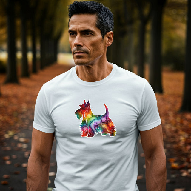 Rainbow Scottish Terrier T-shirt,Pride Shirt,Dog Lover Top,Rainbow Animals,LGBTQ+ Tee, Scottie owner, Scottie gift